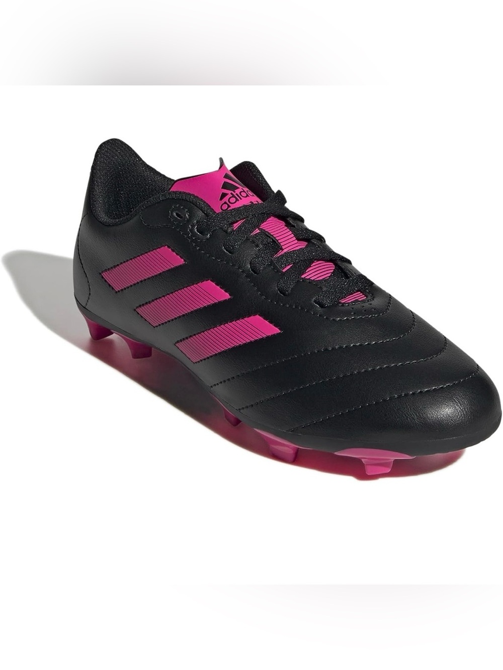 Adidas Little Girls Black & Pink Soccer Cleats